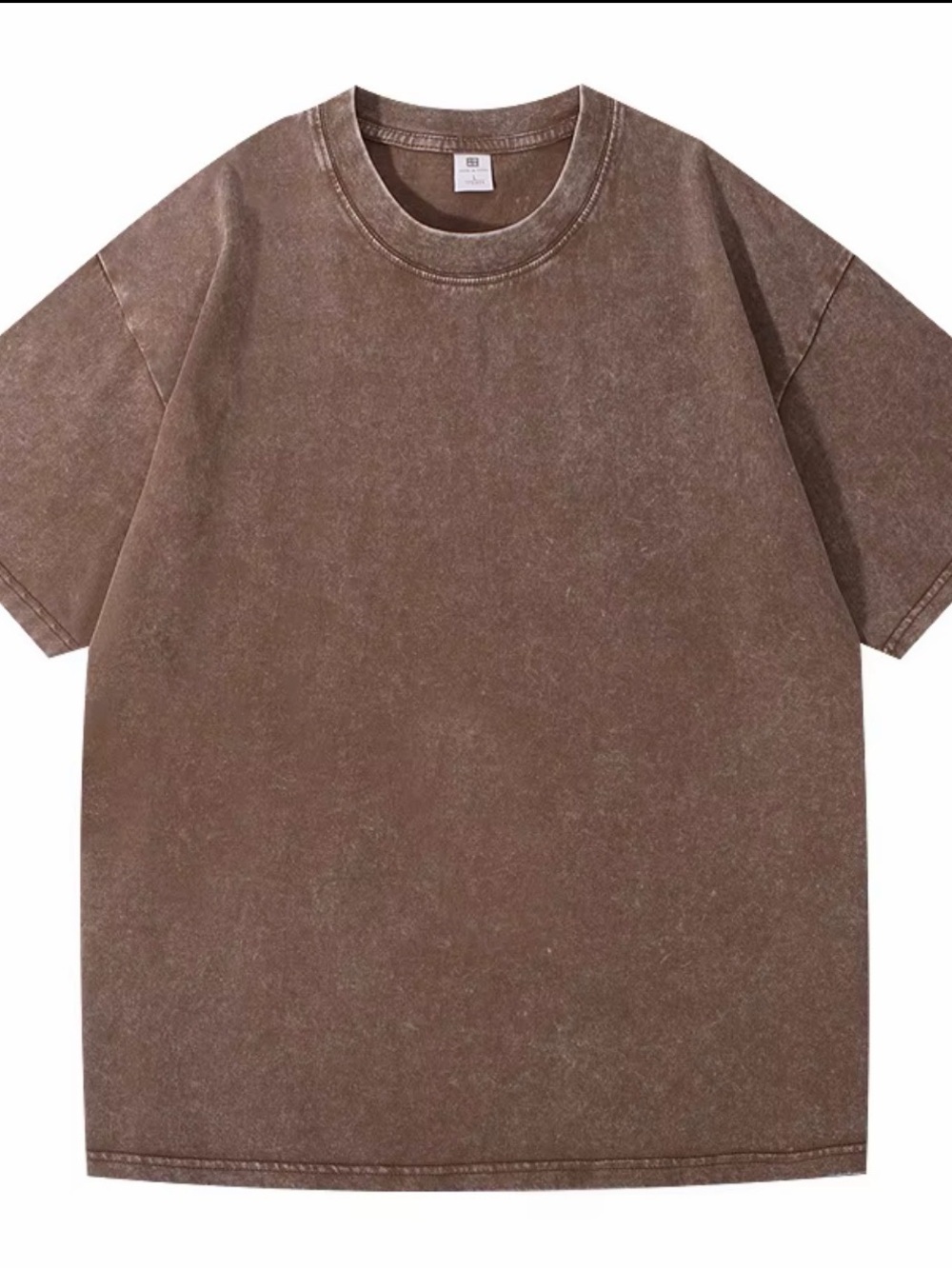 Men's Washed Brown Crewneck T-Shirt
